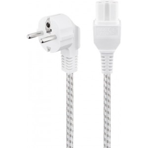 C&acirc;ble de raccordement pour appareils chauds, 2 m, blanc-argent&eacute;