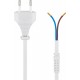 Câble avec fiche européenne à confectionner, 1,5 m, blanc