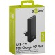 Chargeur rapide 2x ports USB-C 90° 65W noir